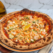 Zucchini Prawn Pizza